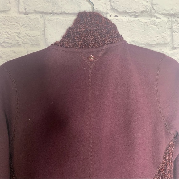 NWOT Prana Demure Eggplant Knit Open Front Draped Cardigan - Picture 11 of 15